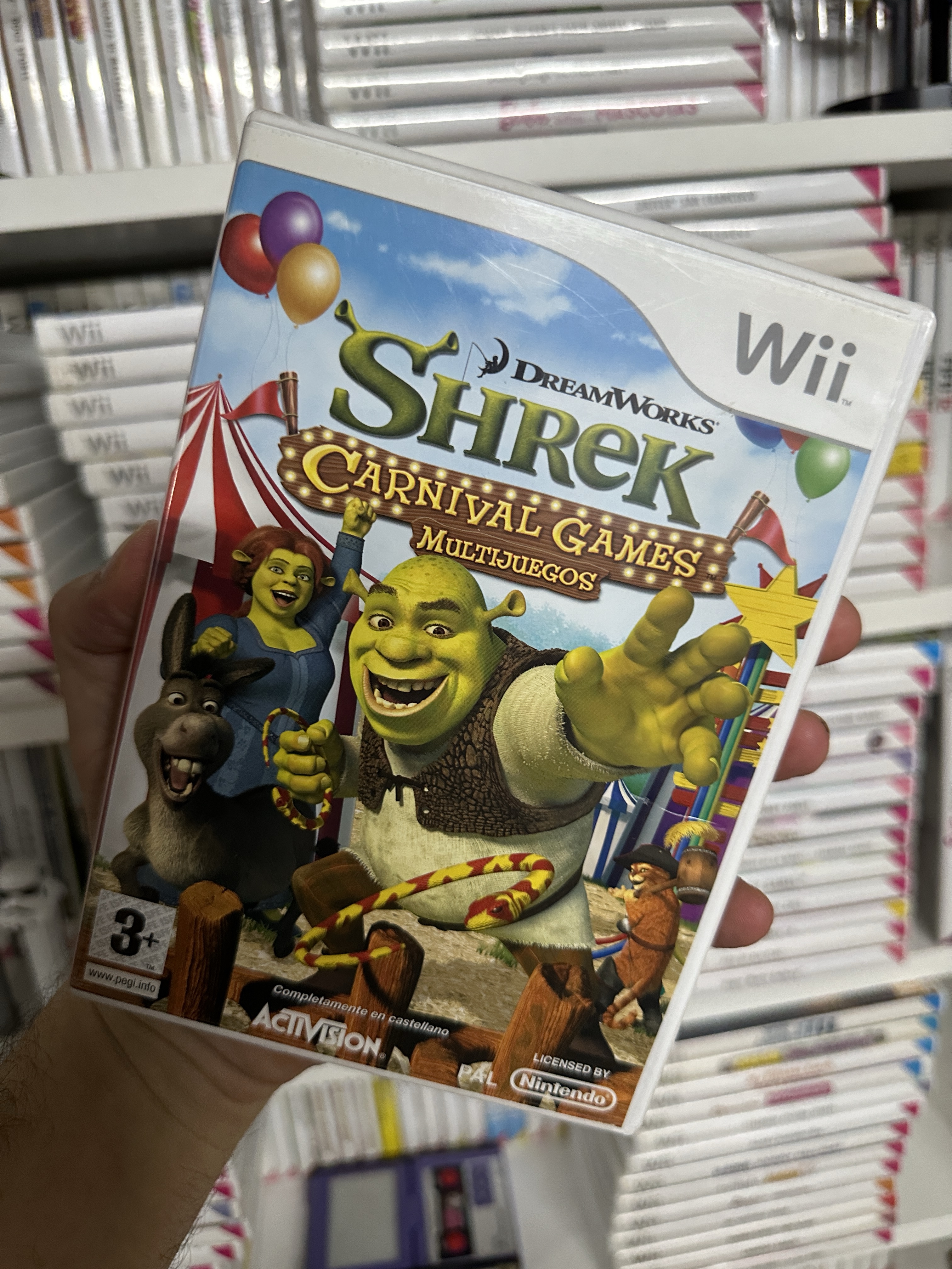 “Shrek Carnival Games” on Wii (2008) – Carnival Fun with Shrek and Friends! 🎡🎯🎵