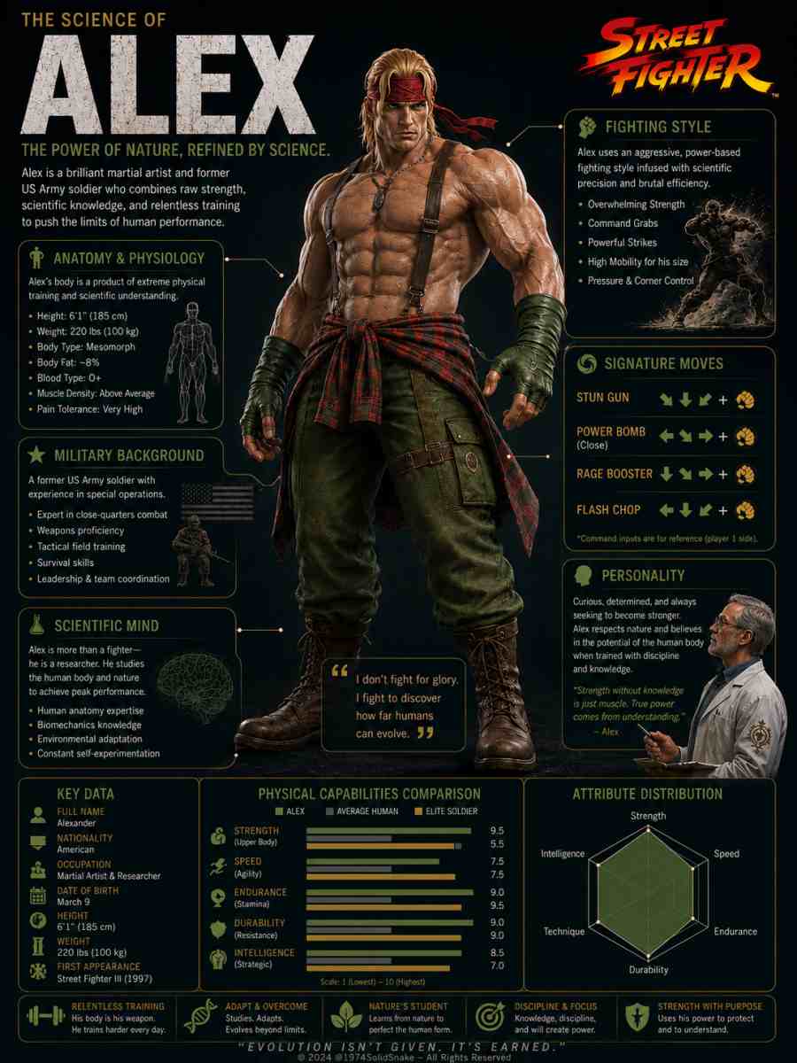 [Infographic] Legends: Alex (Street Fighter)