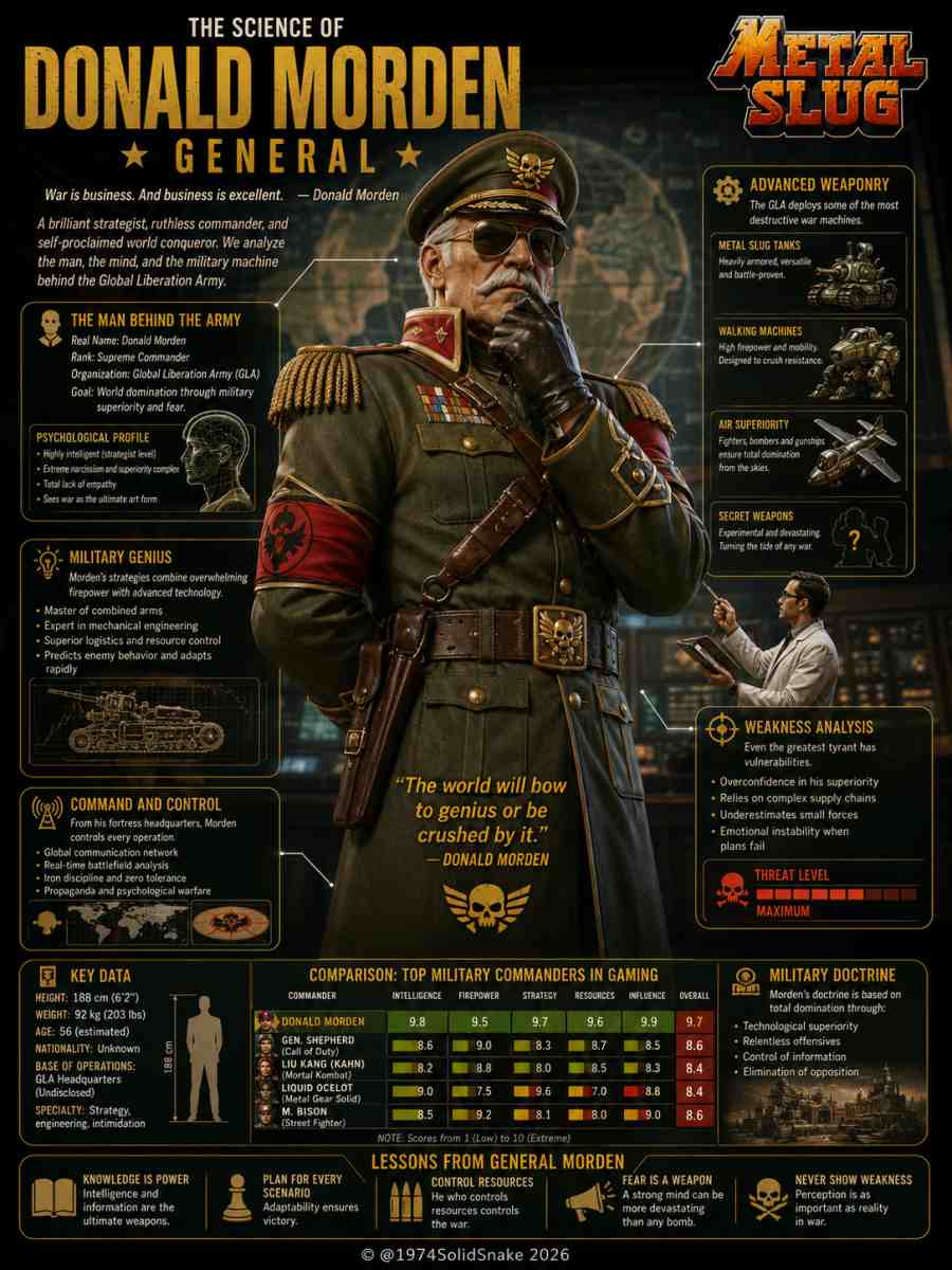 [Infographic] Legend: Donald Morden General (Metal Slug)
