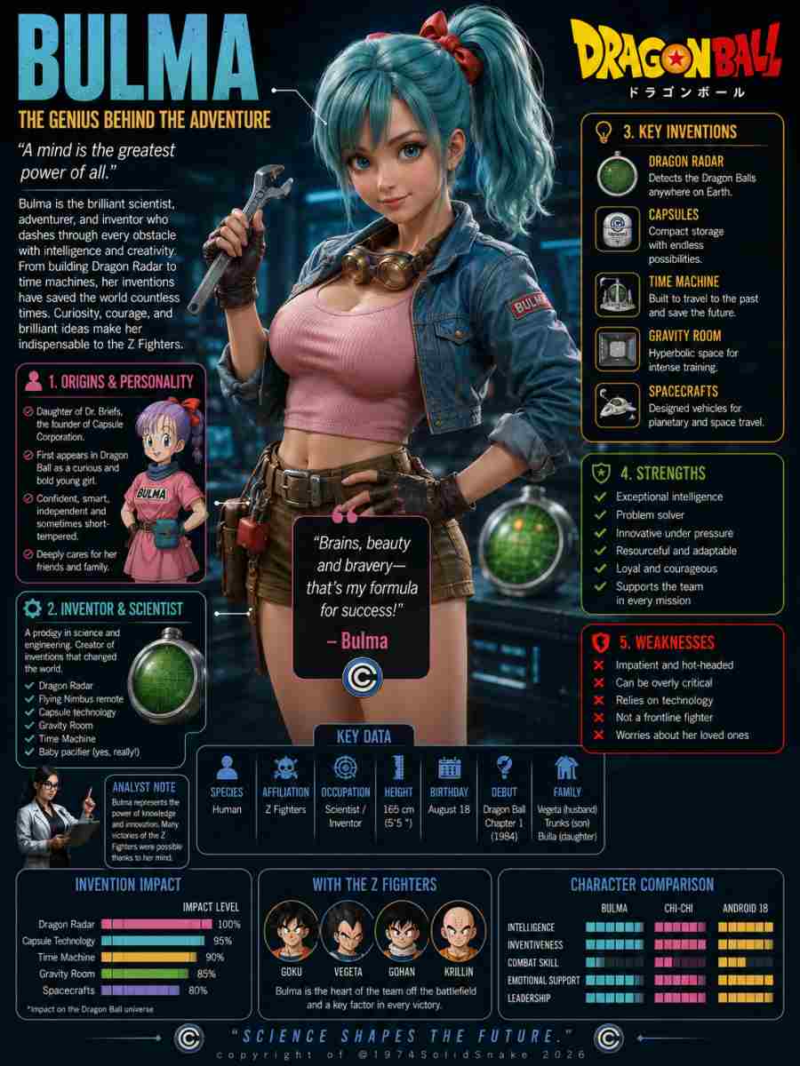 [Infographic] Legend: Bulma (Dragon Ball)