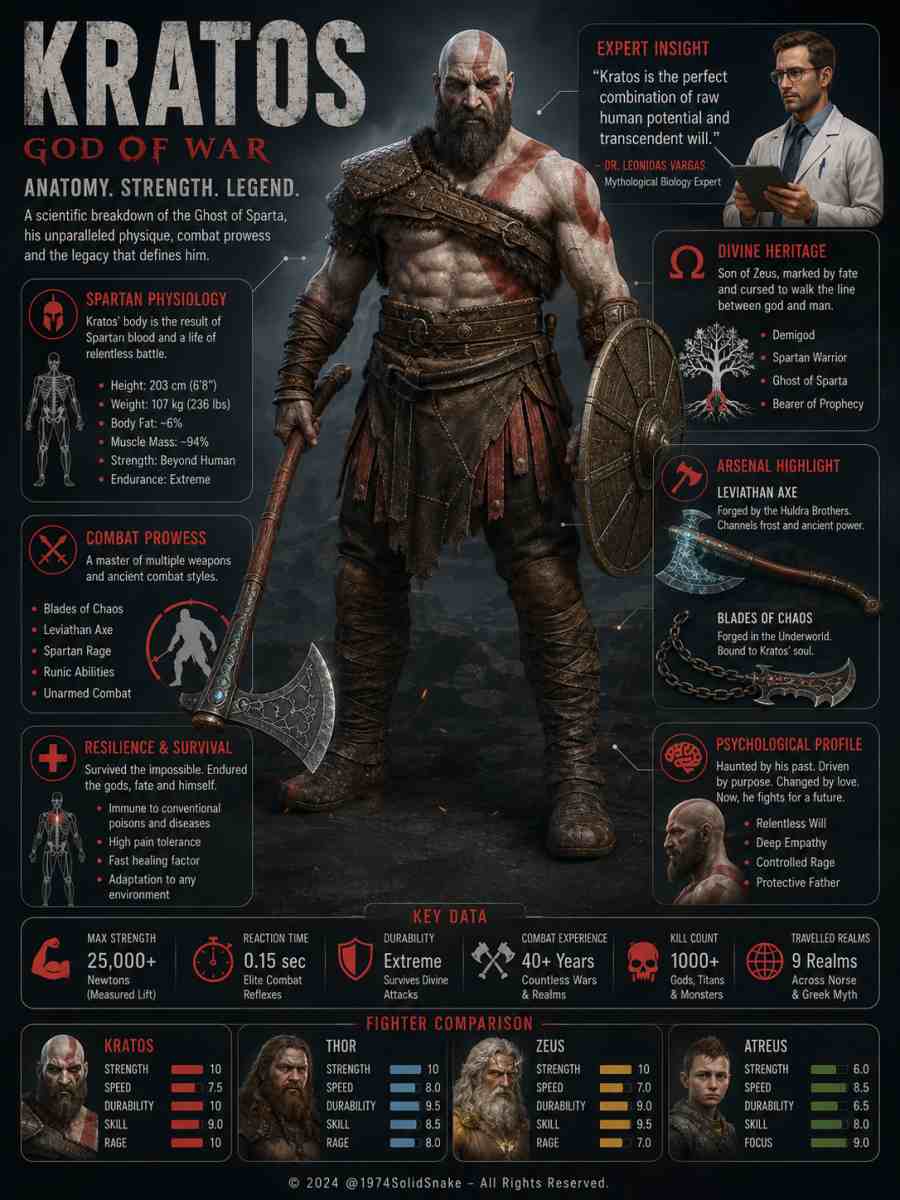 [Infographic] Legends: Kratos (God of War)
