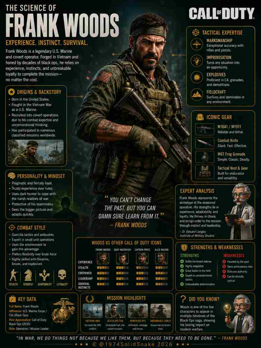 [Infographic] Legend: Frank Woods (Call of Duty)