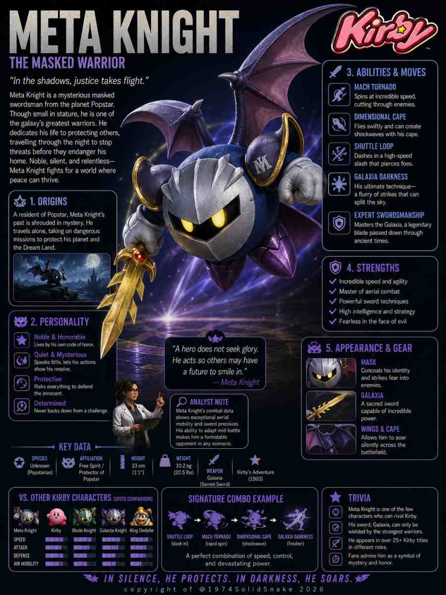 [Infographic] Legend: Meta Knight (Kirby)