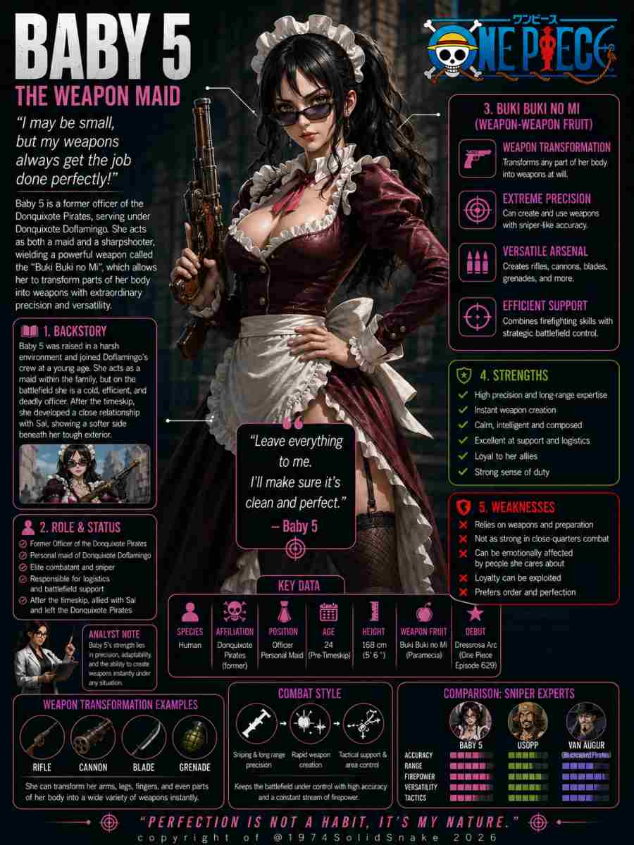 [Infographic] Legend: Baby 5 (One Piece)