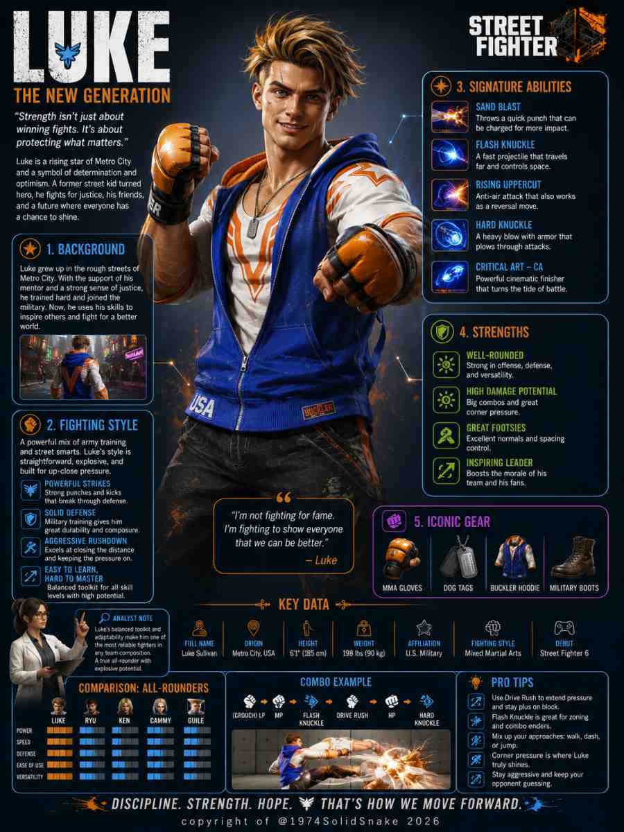 [Infographic] Legends: Luke (Street Fighter)